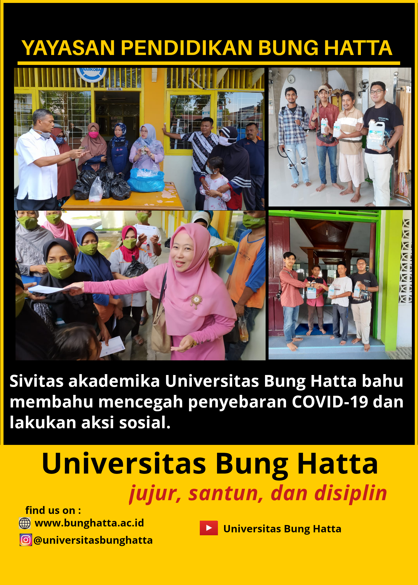 Sivitas Akademika Cegah Penyebaran COVID-19 dan Lakukan Aksi Sosial