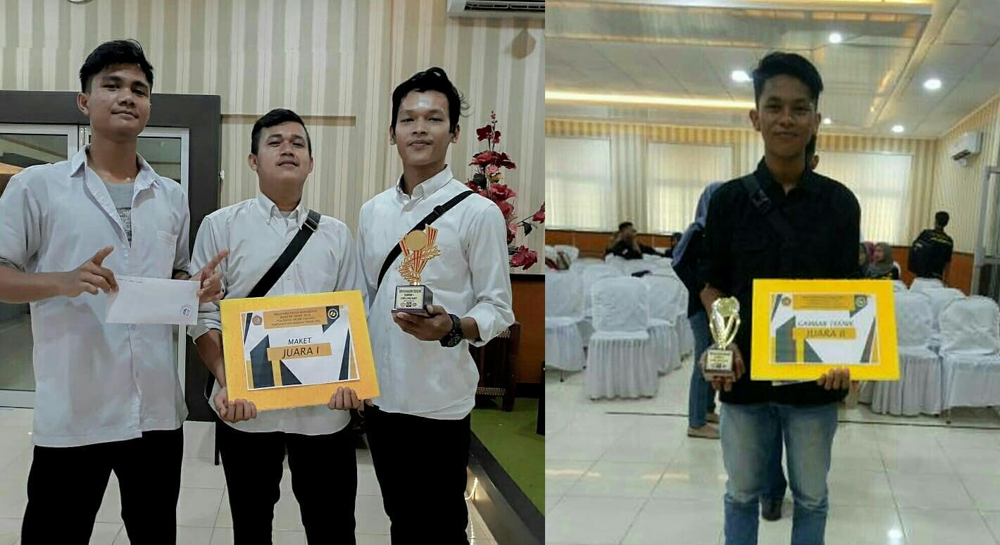 Mahasiswa Teknik Arsitektur Universitas Bung Hatta Juara Maket Jembatan dan Gambar Teknik Konvensional 