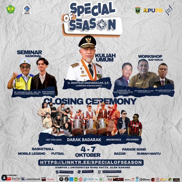 Ikuti dan Hadiri !, 4-7 Oktober BEM-FTSP Universitas Bung Hatta Gelar Festival Special Of Season.