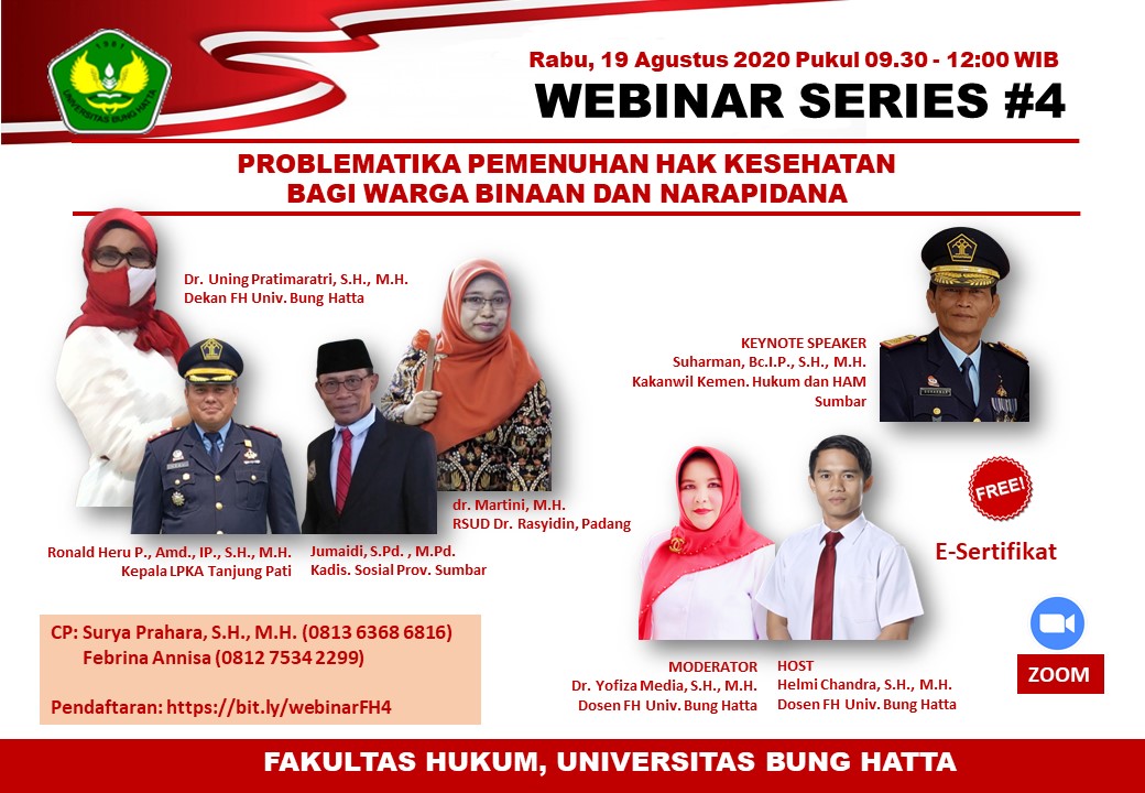 Webinar Series #4 Fakultas Hukum Universitas Bung Hatta