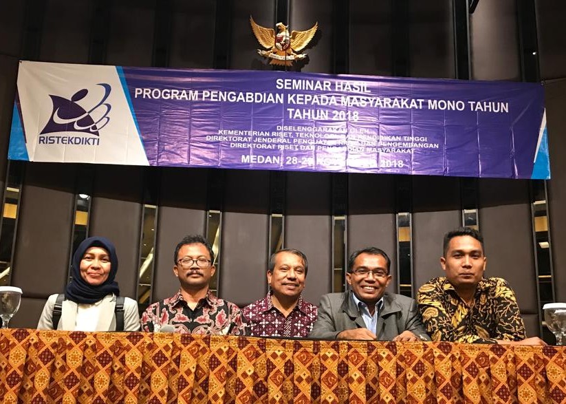 Tiga Orang Dosen Universitas Bung Hatta Ikuti Seminar Hasil Pengabdian kepada Masyarakat Mono Tahun 2018 di Medan