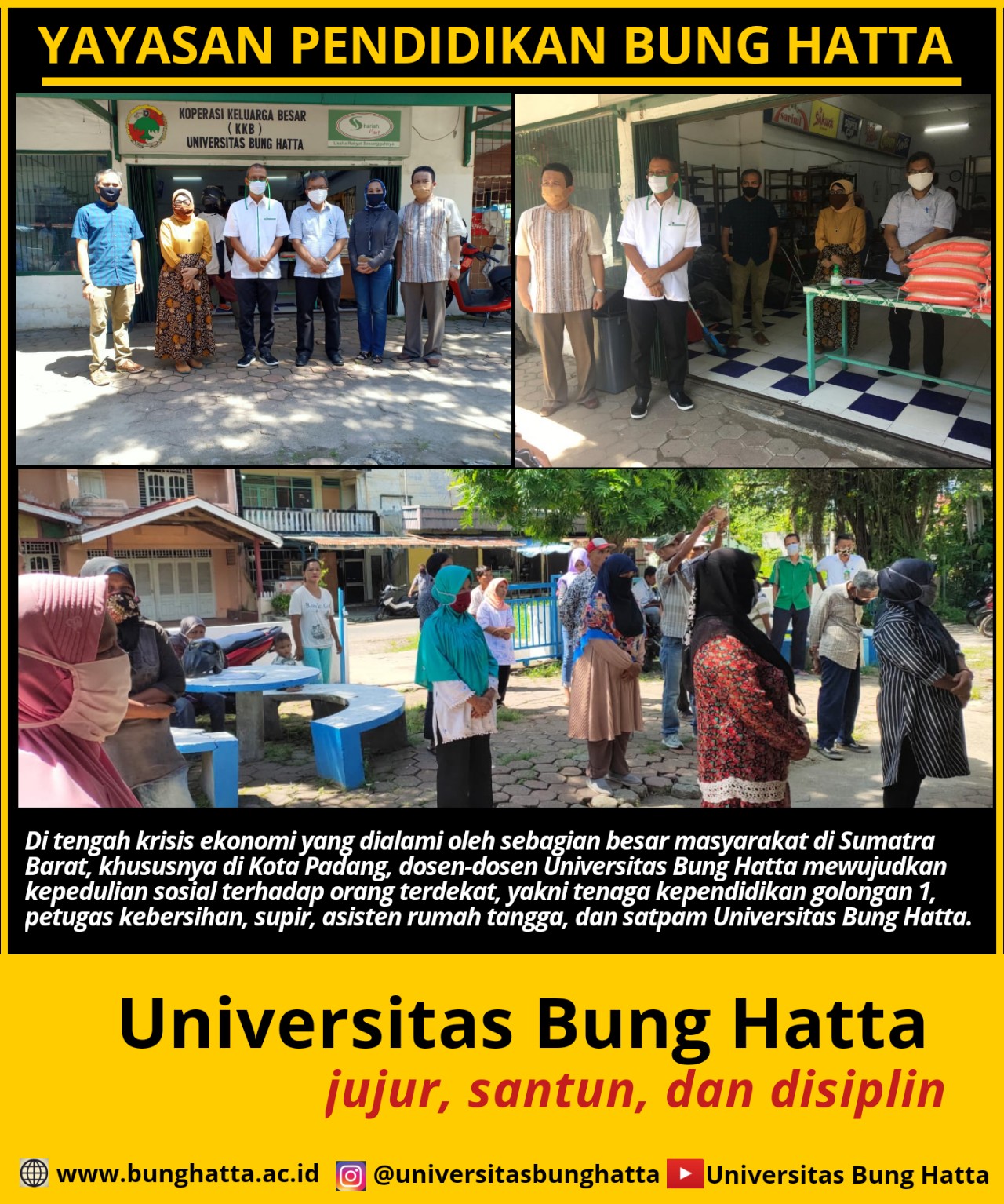 Dosen Universitas Bung Hatta Bagikan Bantuan kepada Masyarakat