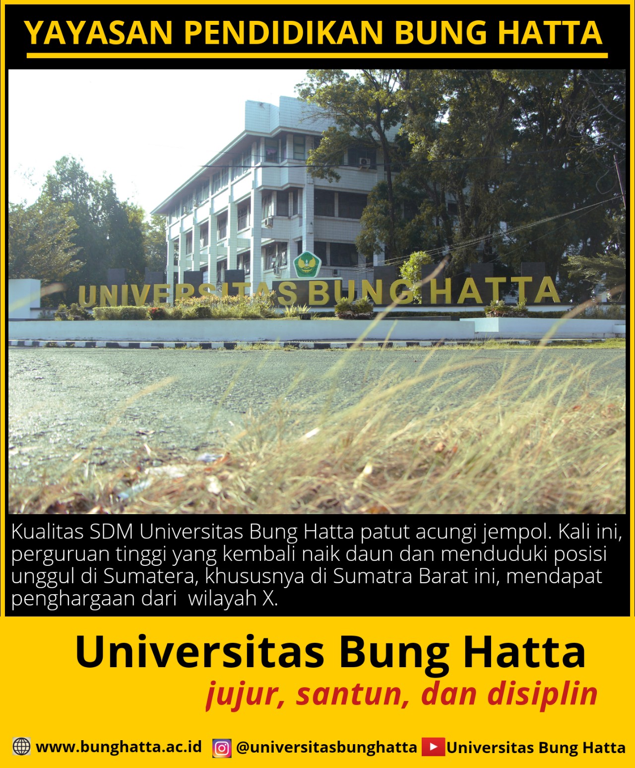 Universitas Bung Hatta Raih Predikat Terbaik ke-II di LLDikti Wilayah X