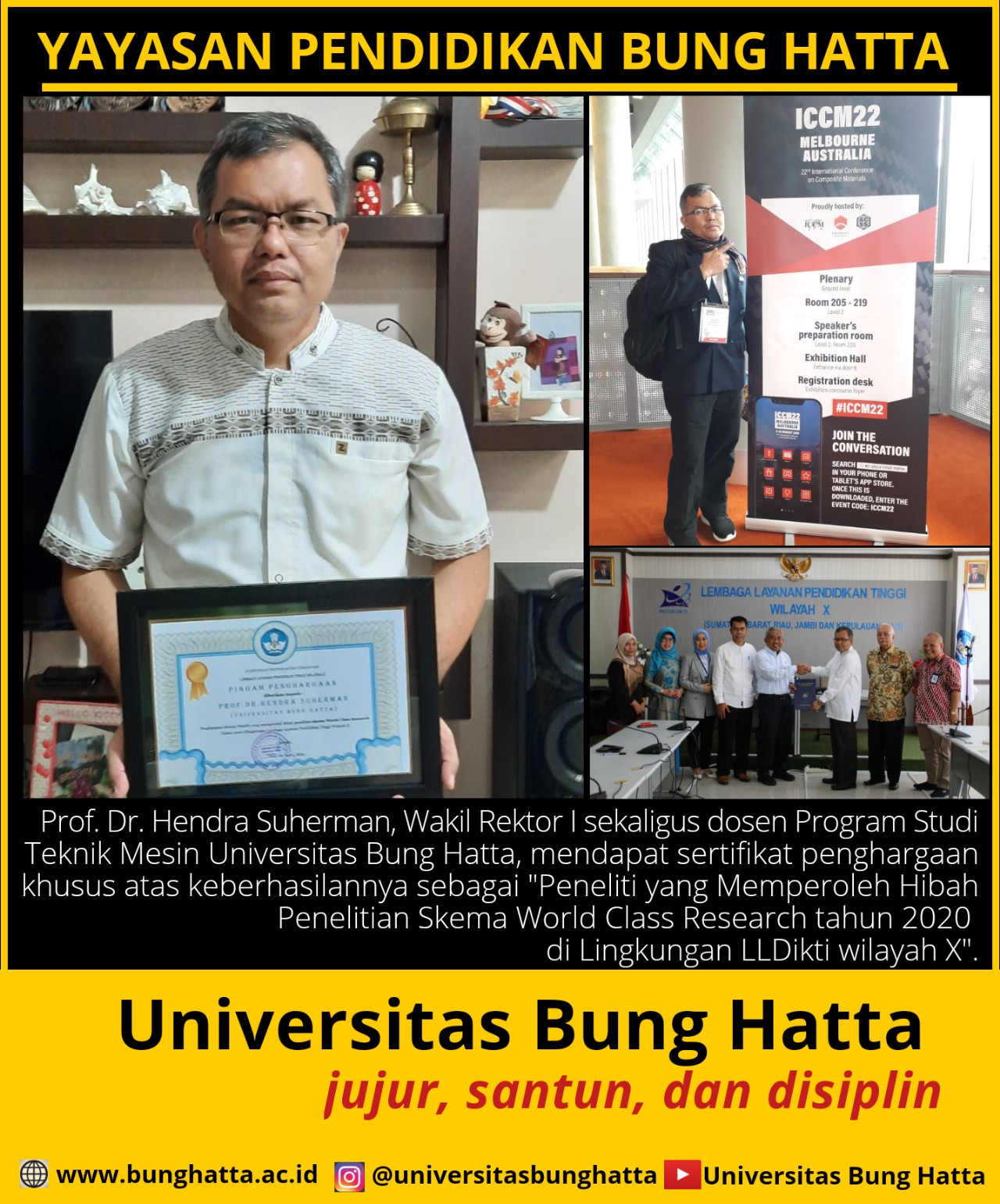 Prof. Dr. Hendra Suherman Meraih Penghargaan sebagai World Class Reseacher 