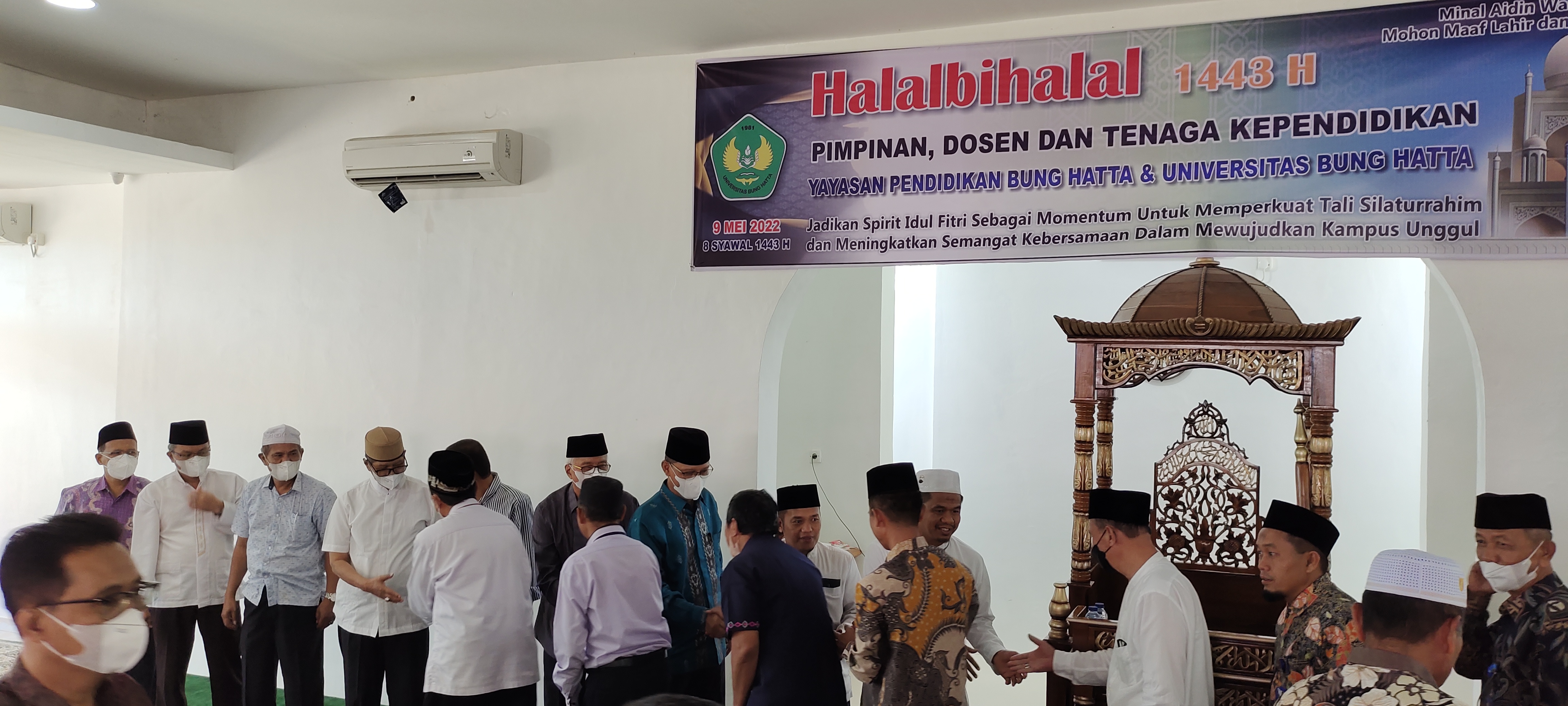 Pimpinan, Dosen, dan Tendik Ikuti Halalbihalal 1443 H di Masjid Nurjannah
