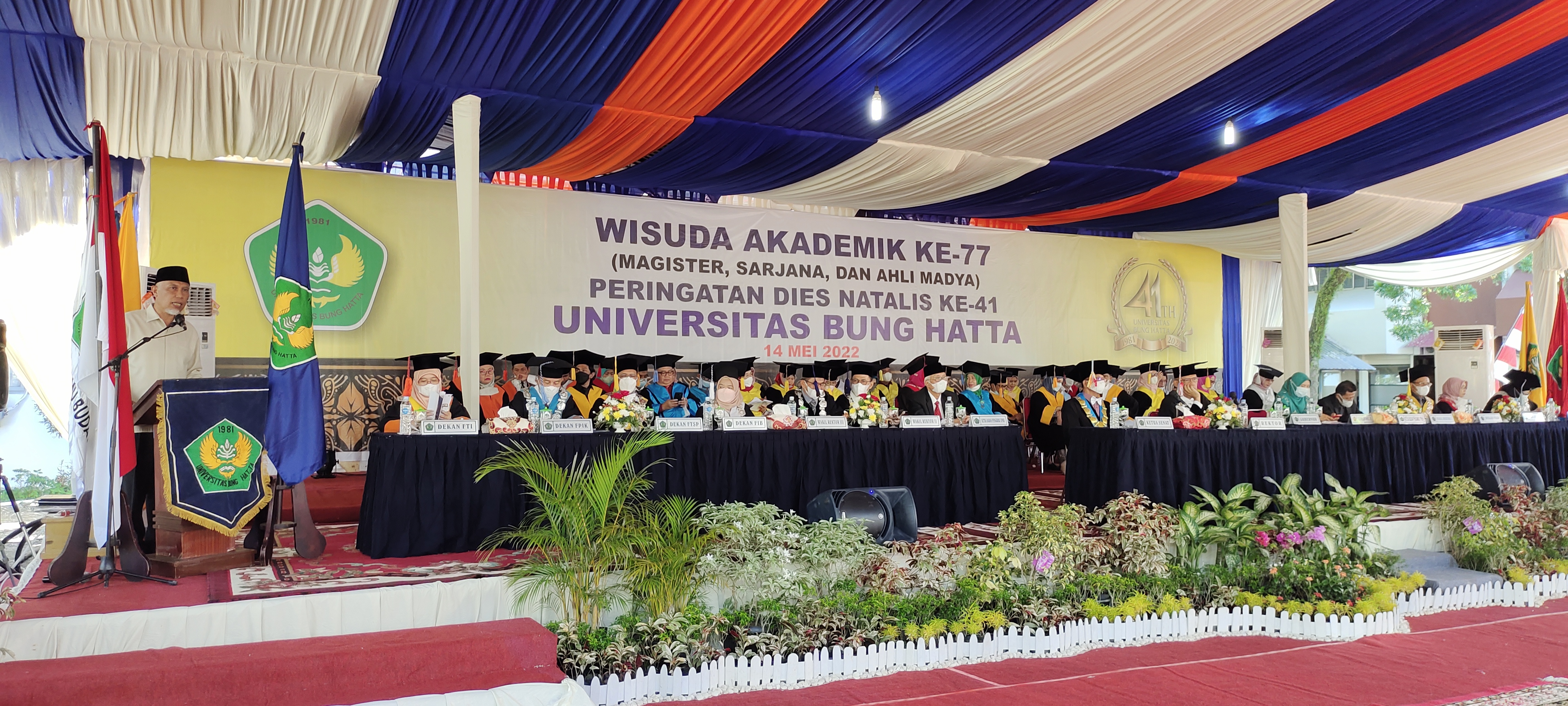 Dies Natalis ke-41 dan Wisuda Akademik ke-77, Gubernur Sumbar: Lulusan Universitas Bung Hatta Harus Bangga dan Menjadi Garda Terdepan