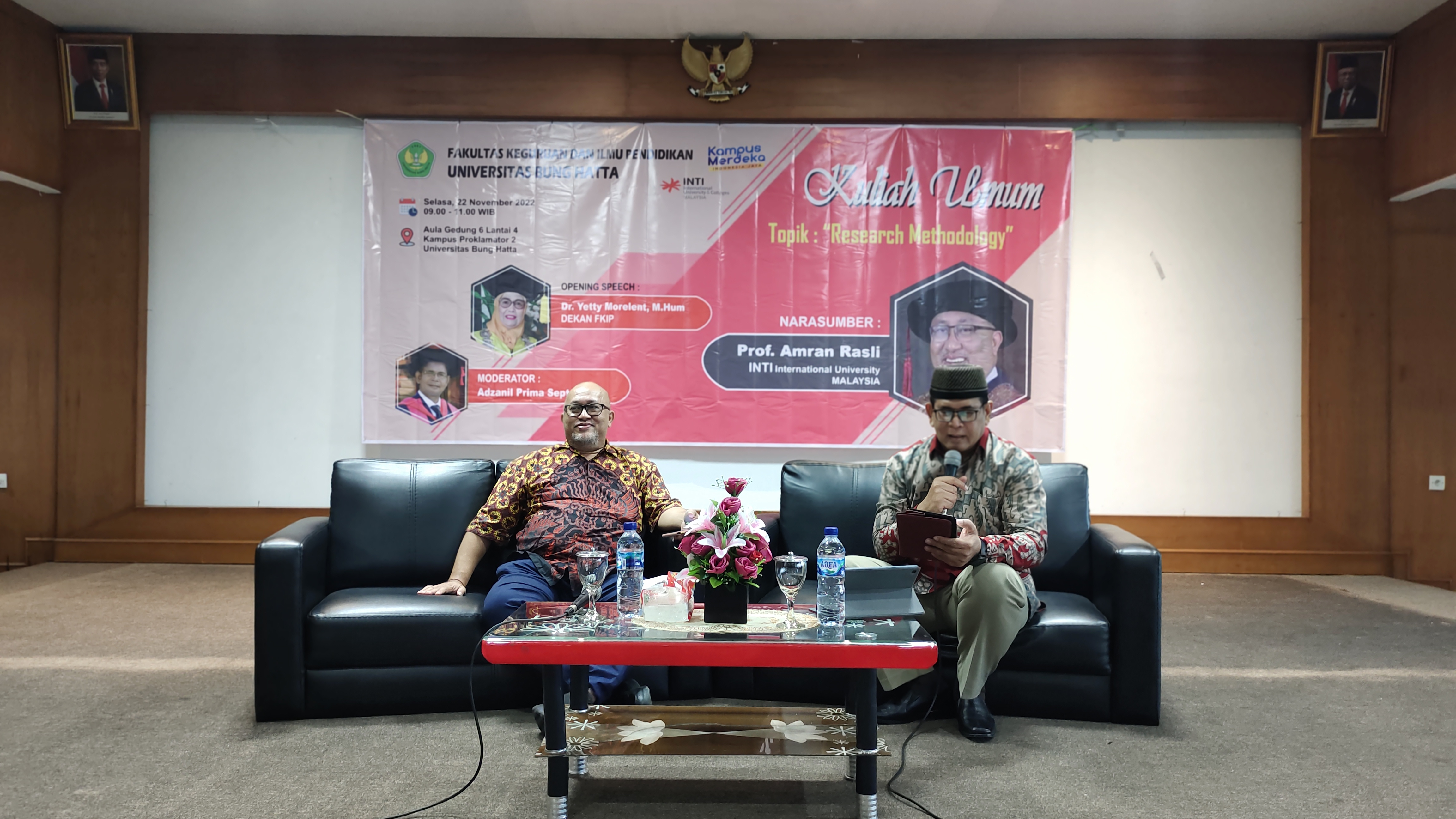 Mahasiswa FKIP Universitas Bung Hatta Ikuti Kuliah Umum Research Methodology bersama Prof. Amran Rusli 