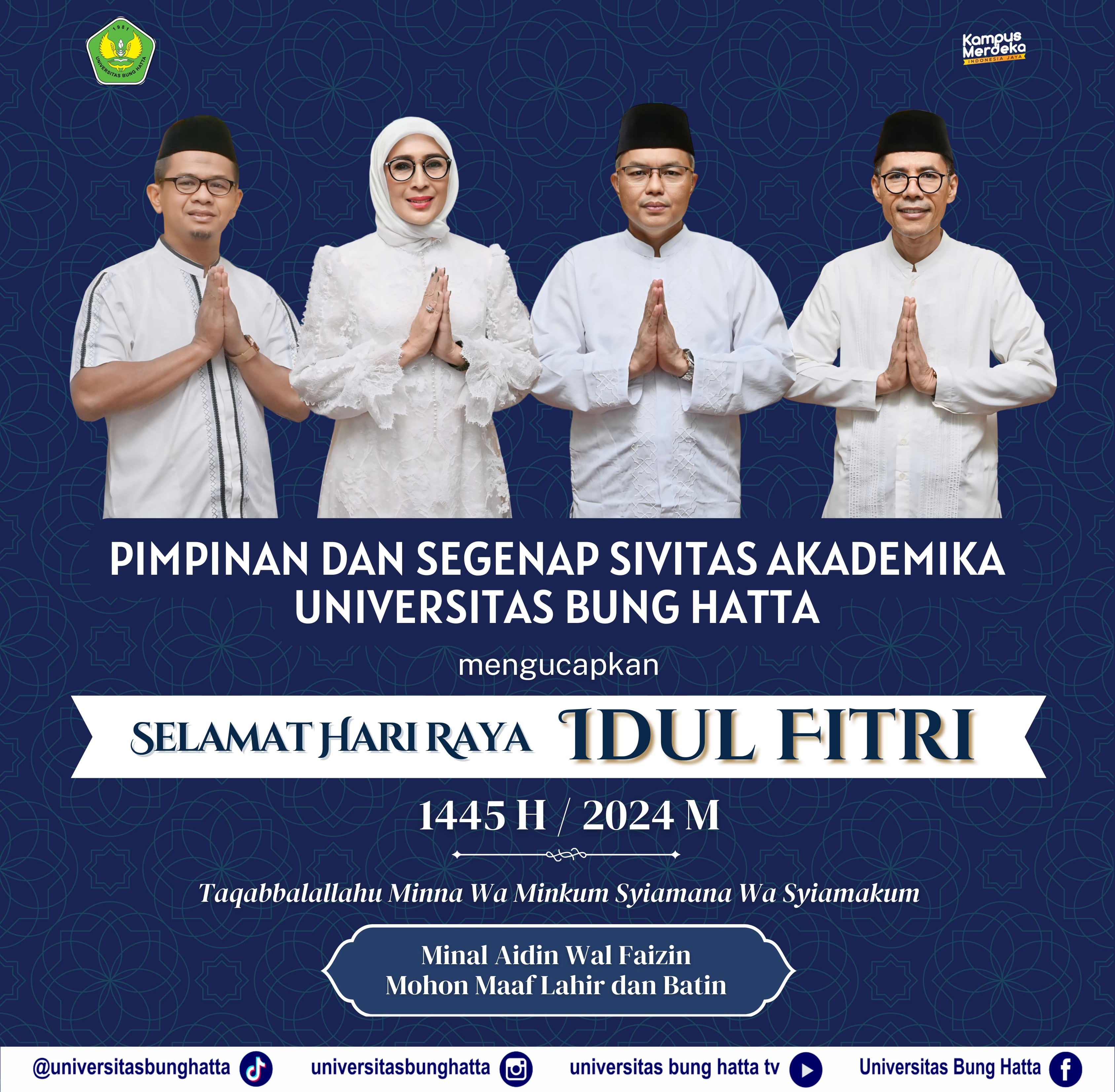 Civitas Akademika Universitas Bung Hatta, Mengucapkan Selamat Hari Raya Idul Fitri 1445 H