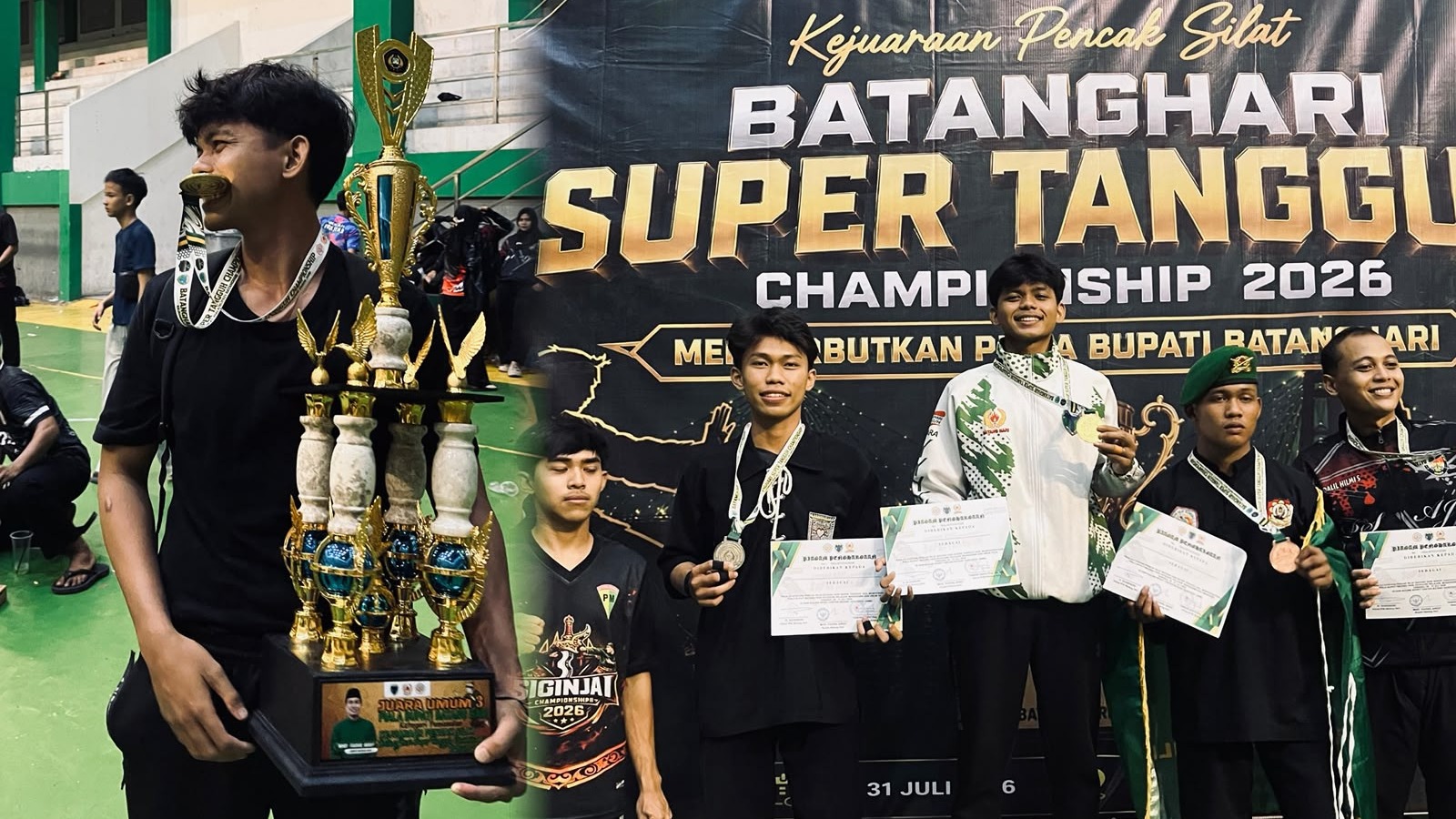Bernas Ihsanul Fithri Mahasiswa Teknik Elektro Universitas Bung Hatta Juara 1 Pencak Silat Batang Hari Championship 2026