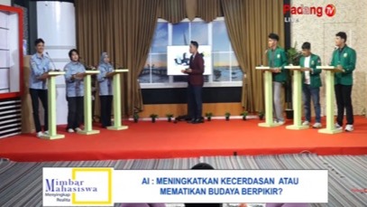 Tim Debat FEB Universitas Bung Hatta Tampil di Padang TV Bahas Masa Depan AI 