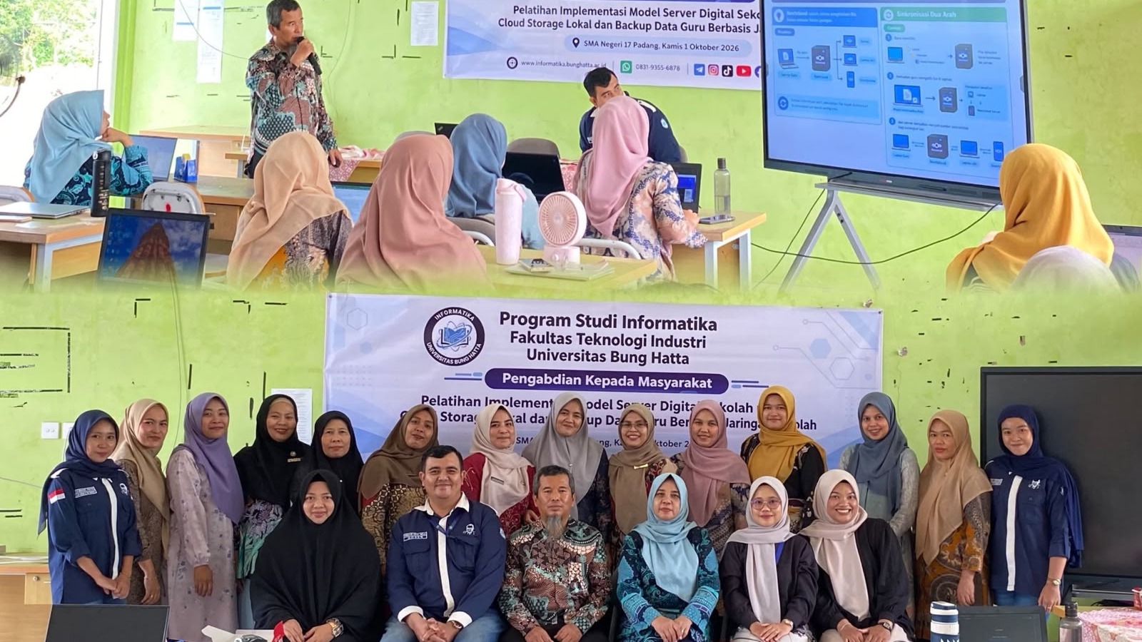 Informatika Universitas Bung Hatta Kenalkan Model Server Digital Sekolah di SMAN 17 Padang