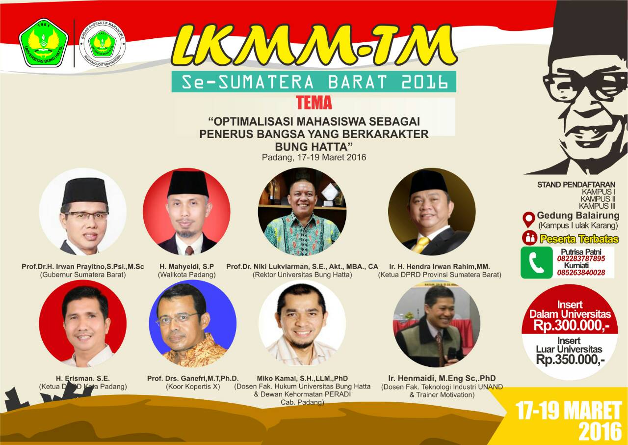 BEMM Universitas Bung Hatta Akan Selenggarakan LKMM-TM se-Sumatra Barat
