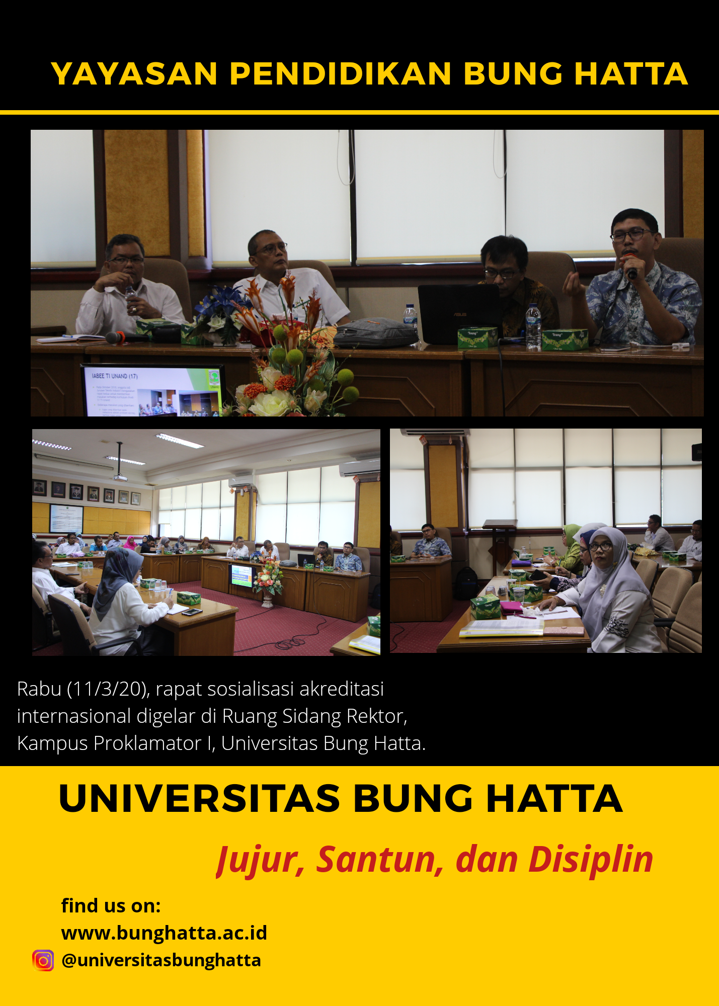 Sosialisasi Akreditasi Internasional di Universitas Bung Hatta