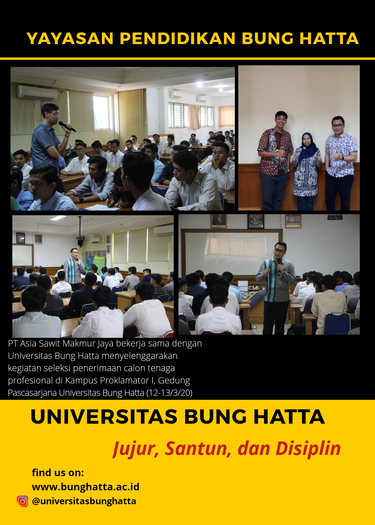 PT Asia Sawit Makmur Jaya Gandeng CDC Universitas Bung Hatta Selenggarakan Penerimaan Calon Tenaga Profesional