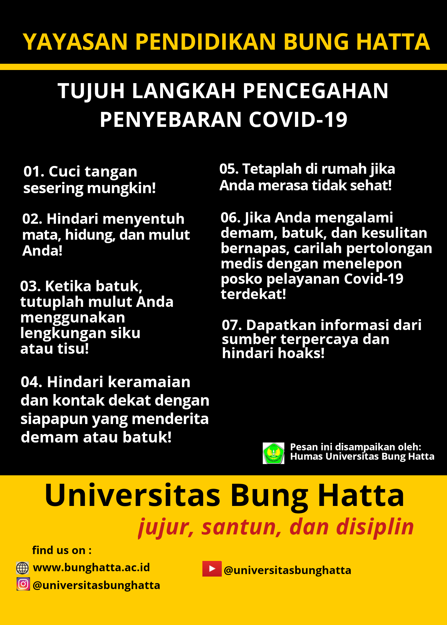 Tujuh Pencegahan Penyebaran COVID-19