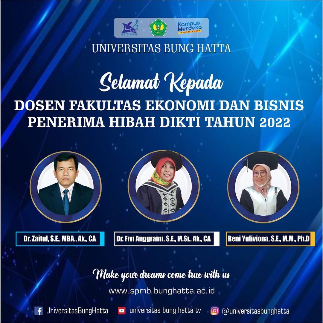 Tiga Dosen Universitas Bung Hatta Lolos Hibah Kemendikbudristek RI