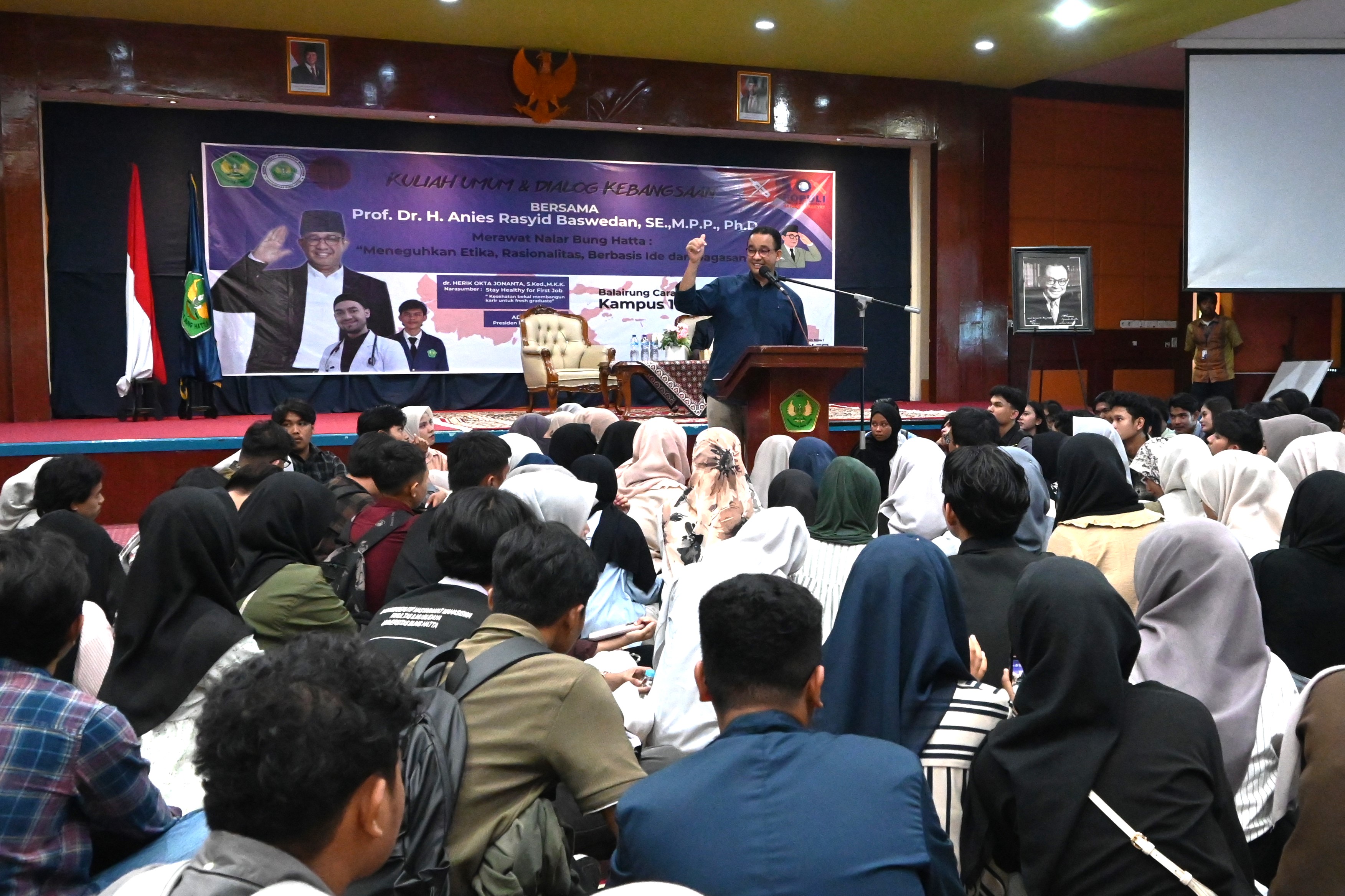 Kuliah Umum Kebangsaan di Universitas Bung Hatta, Anies Ajak Mahasiswa Kembangkan Pemikiran Bung Hatta Membangun Bangsa Dengan Kreativitas