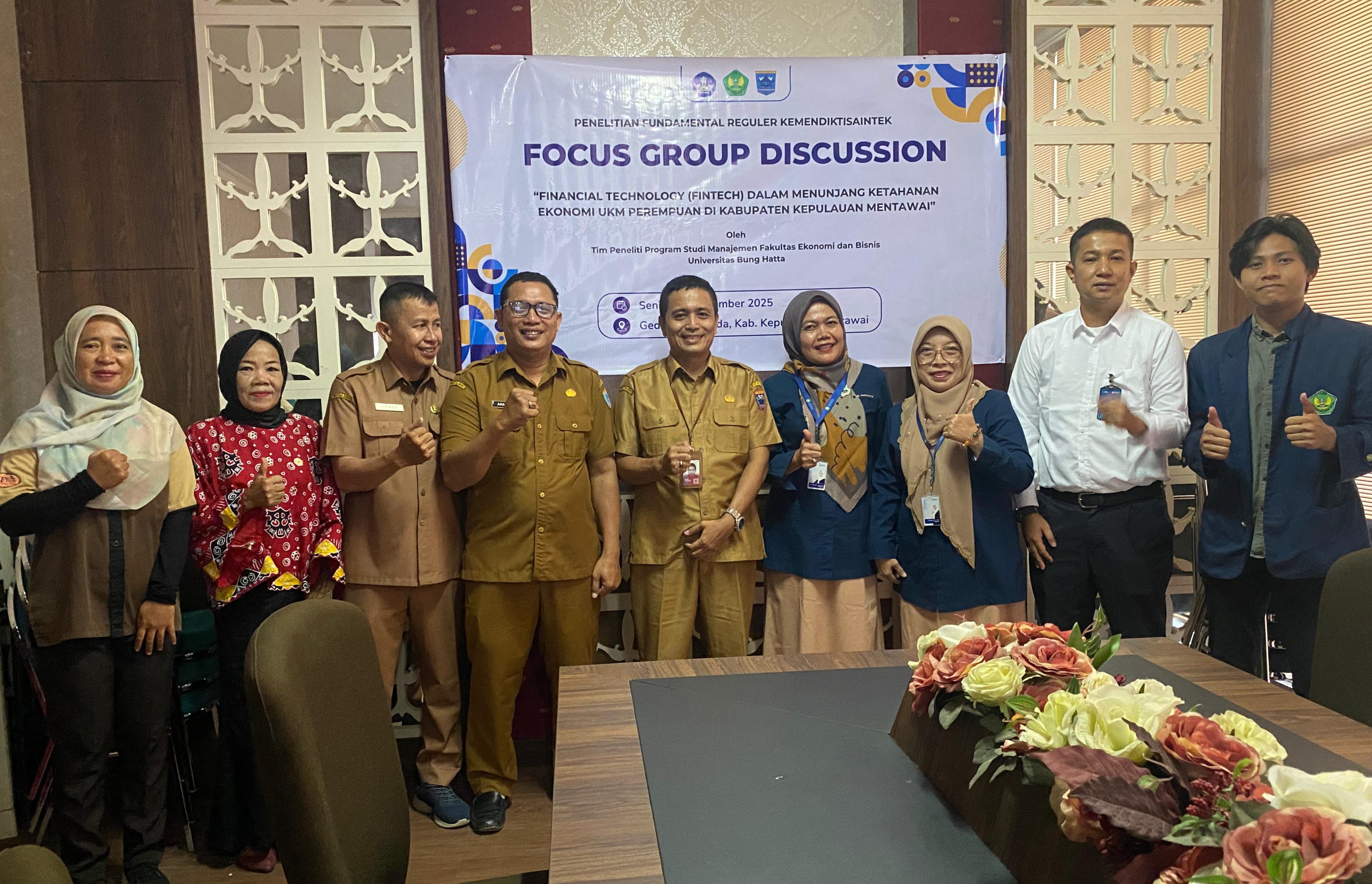 Prodi Manajemen FEB-UBH gelar FGD Financial Technology Pengembangan Ketahanan UKM Perempuan di Kabupaten Kepulauan Mentawai
