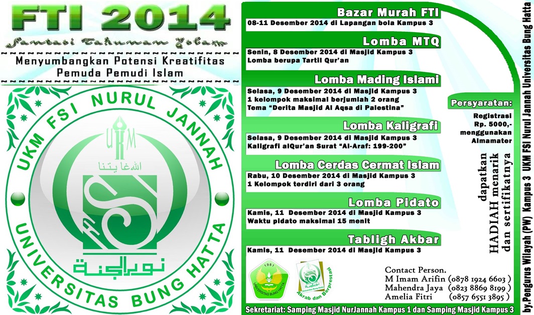 Fantasi Tahunan Islam (FTI) UKM FSI Nurul Jannnah UBH