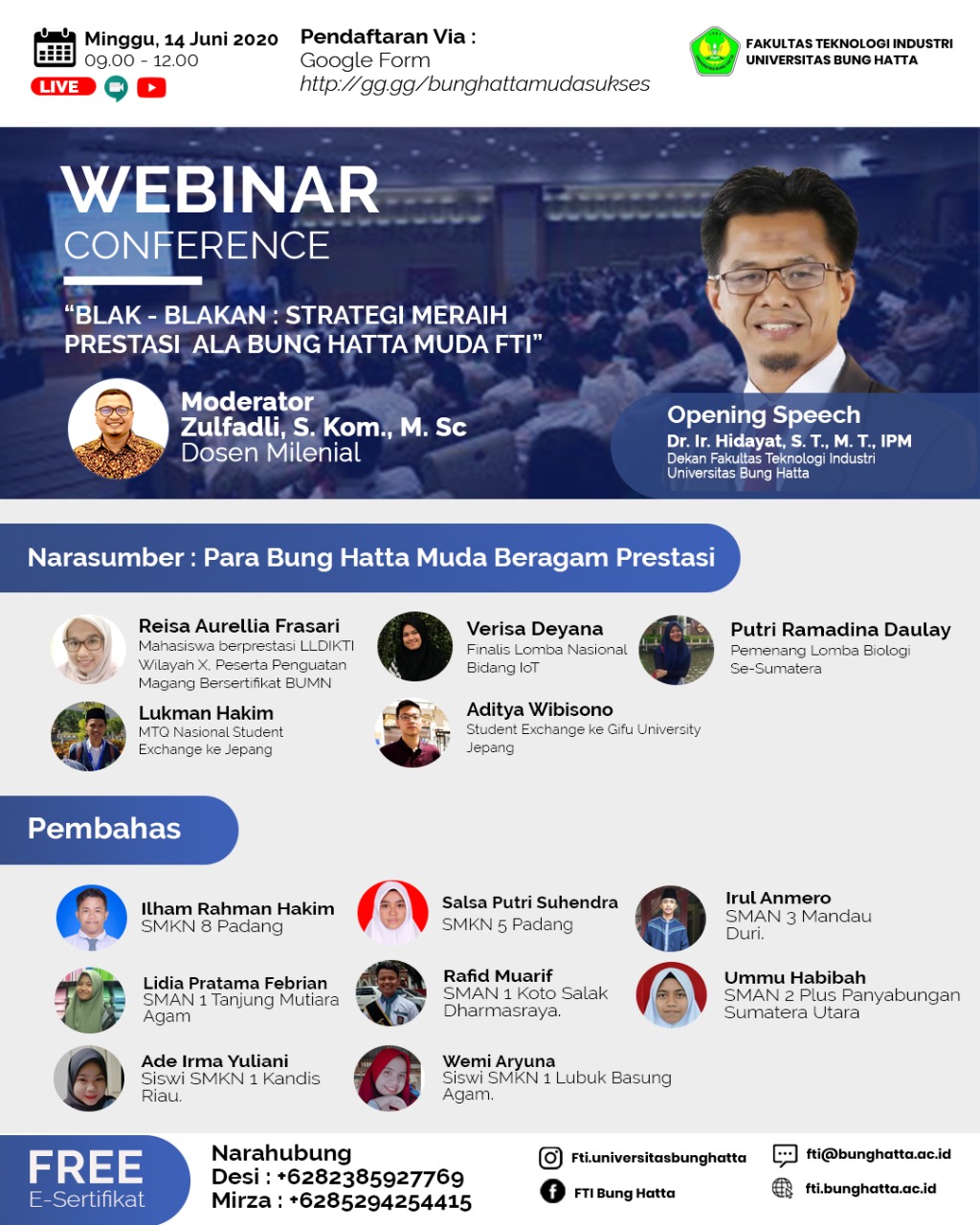 FTI Universitas Bung Hatta Selenggarakan Webinar