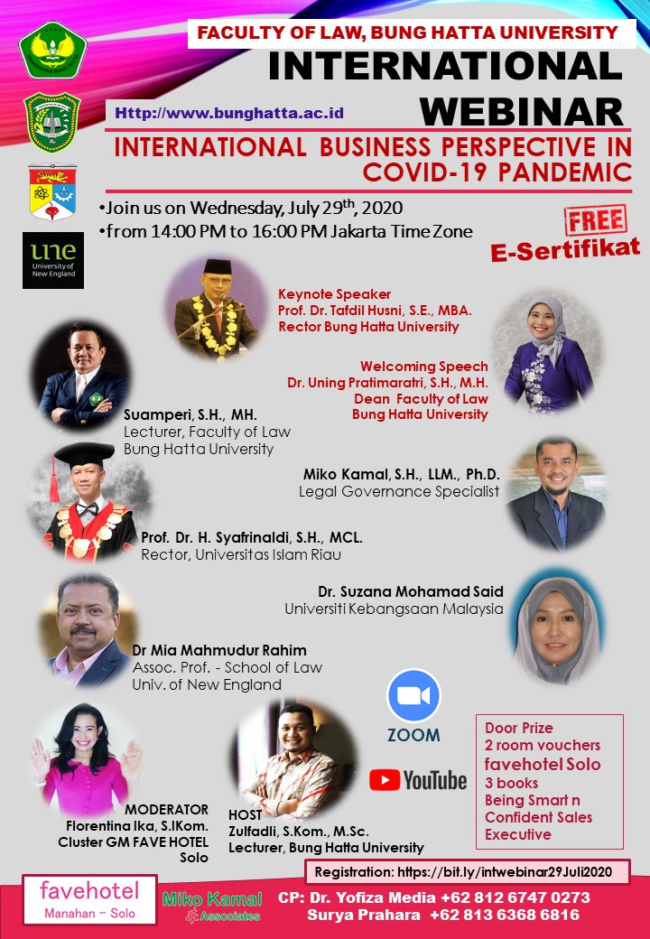 International Web Seminar (Webinar) Faculty of Law Bung Hatta University
