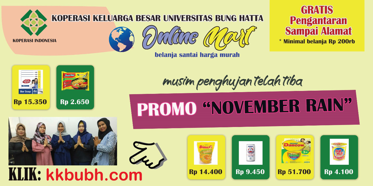 Dapatkan Promo "November Rain" dari KKB Universitas Bung Hatta