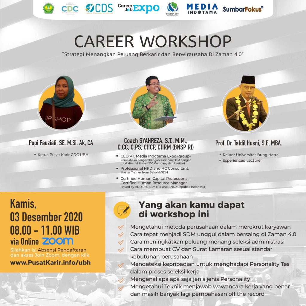 Career Workshop bagi Wisudawan ke-74 Universitas Bung Hatta