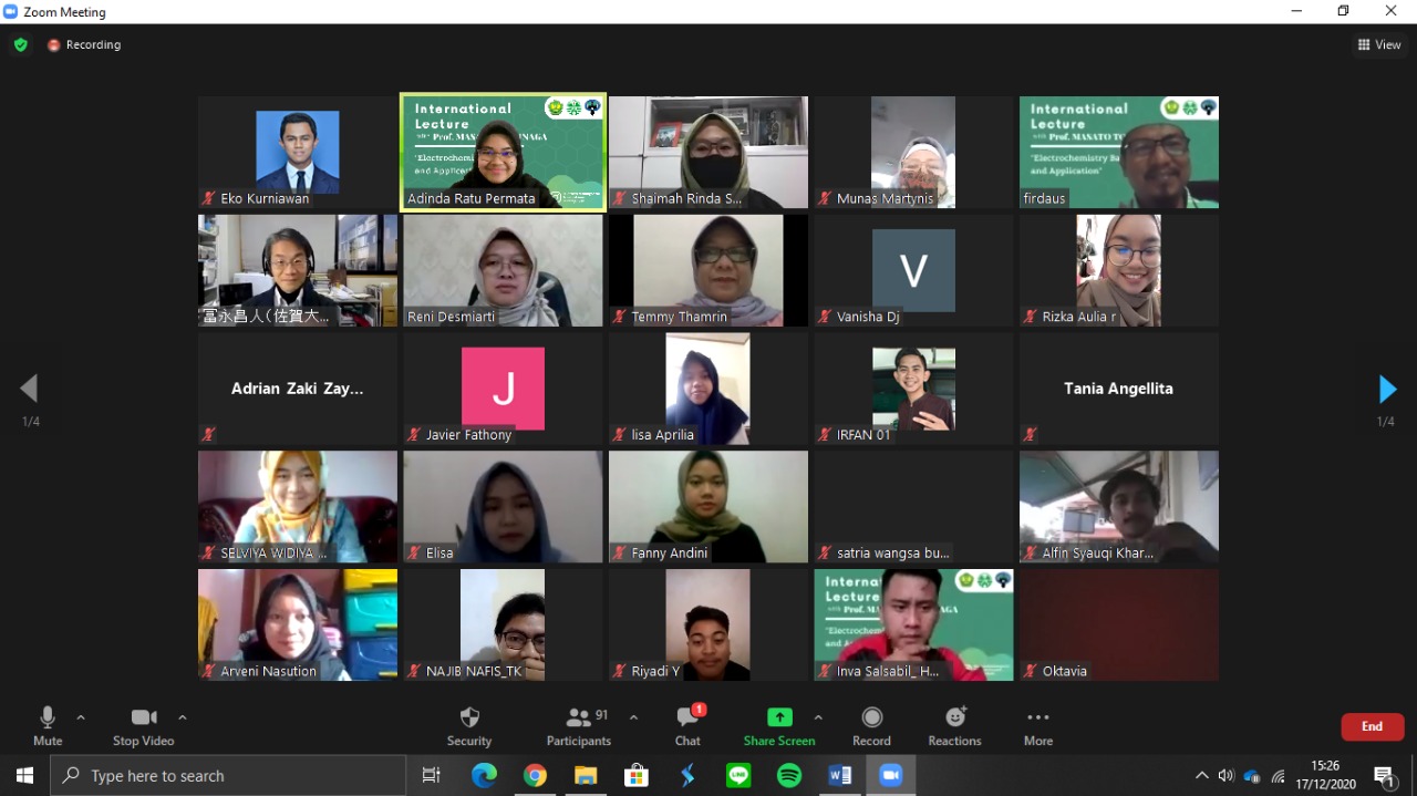 Teknik Kimia Universitas Bung Hatta Adakan International Lecture Series 2020