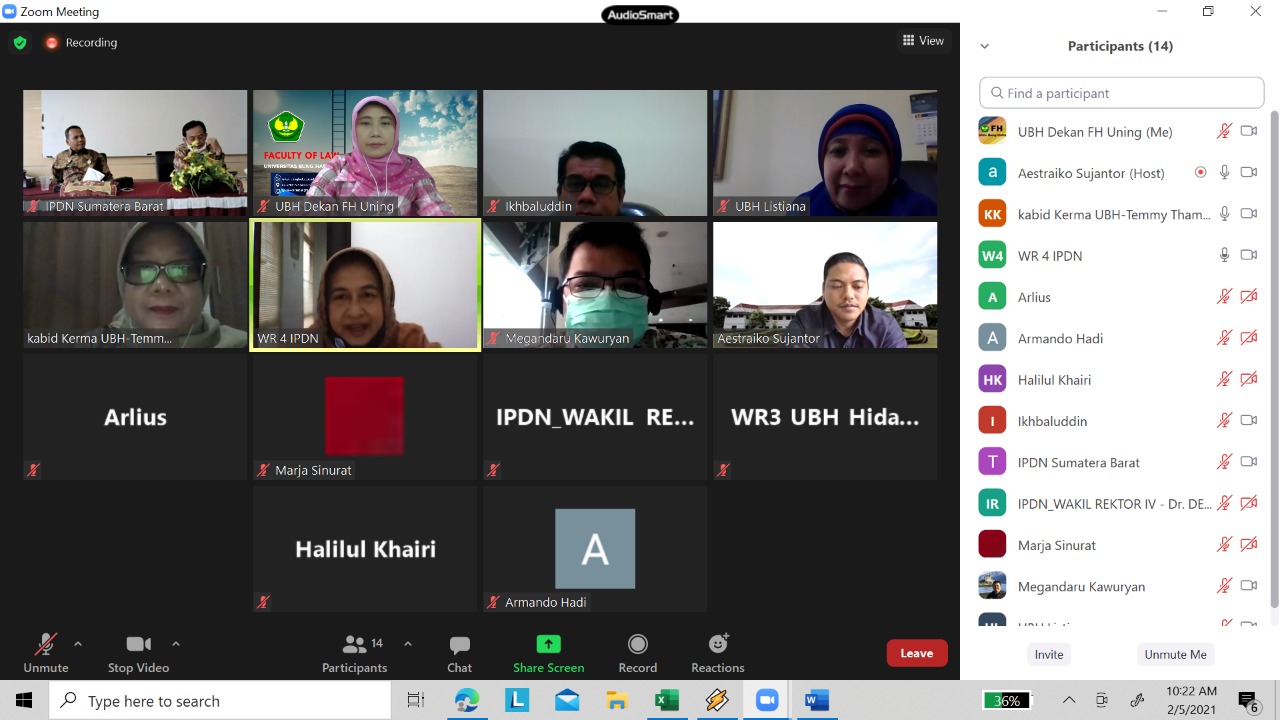 Rapat Pimpinan Universitas Bung Hatta dengan IPDN Jatinangor