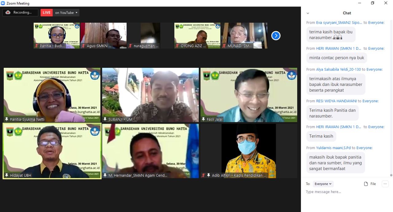 Tim Promosi Universitas Bung Hatta Sukses Selenggarakan Sarasehan  Kesiapan Sekolah Selenggarakan Asesmen Kompetensi Minimum