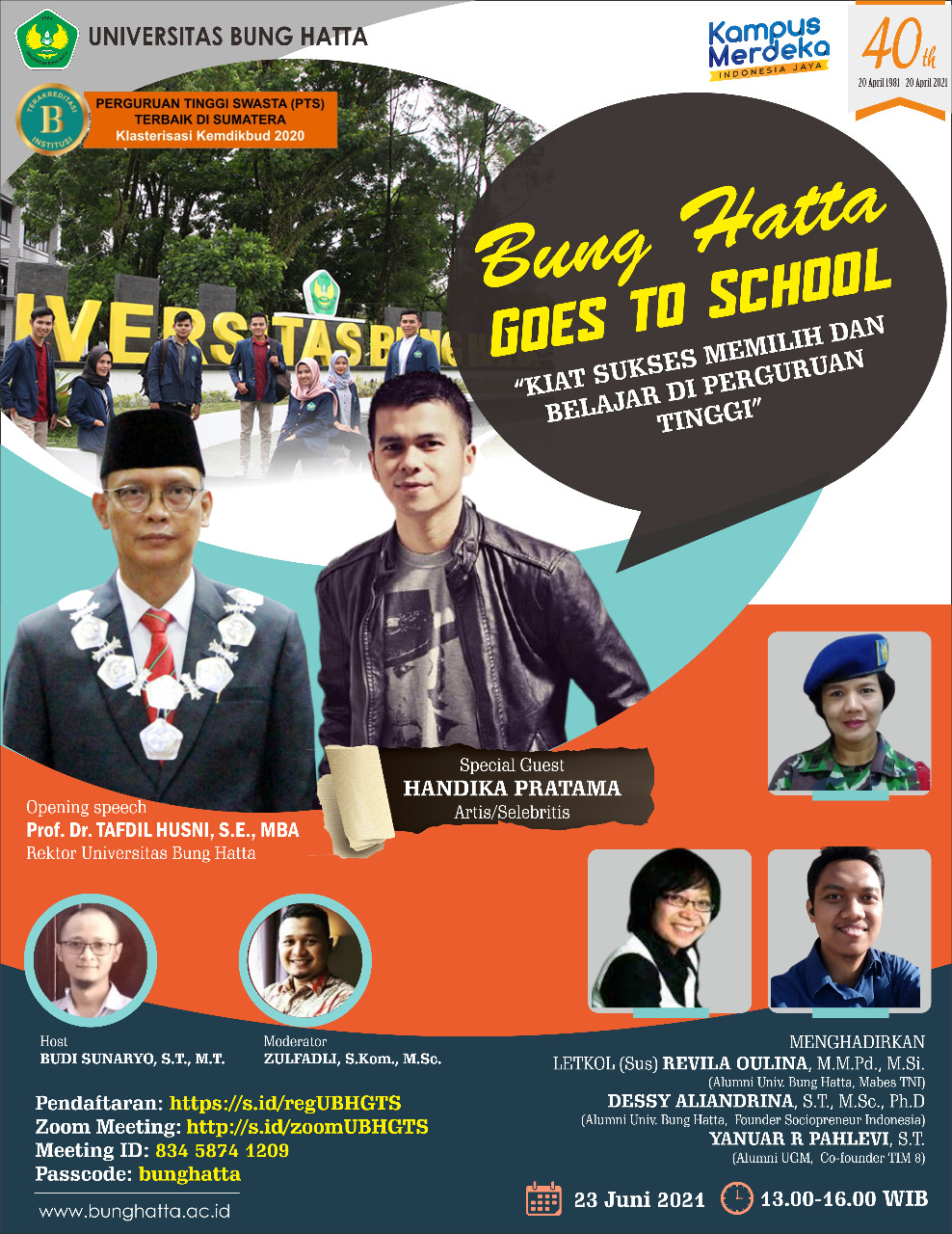 EDUKASI CALON MAHASISWA, UNIVERSITAS  BUNG HATTA ADAKAN KEGIATAN BUNG HATTA GOES TO CAMPUS