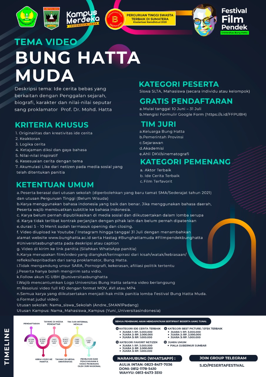 Ayo Daftar ke Festival Film Pendek Bung Hatta Muda!