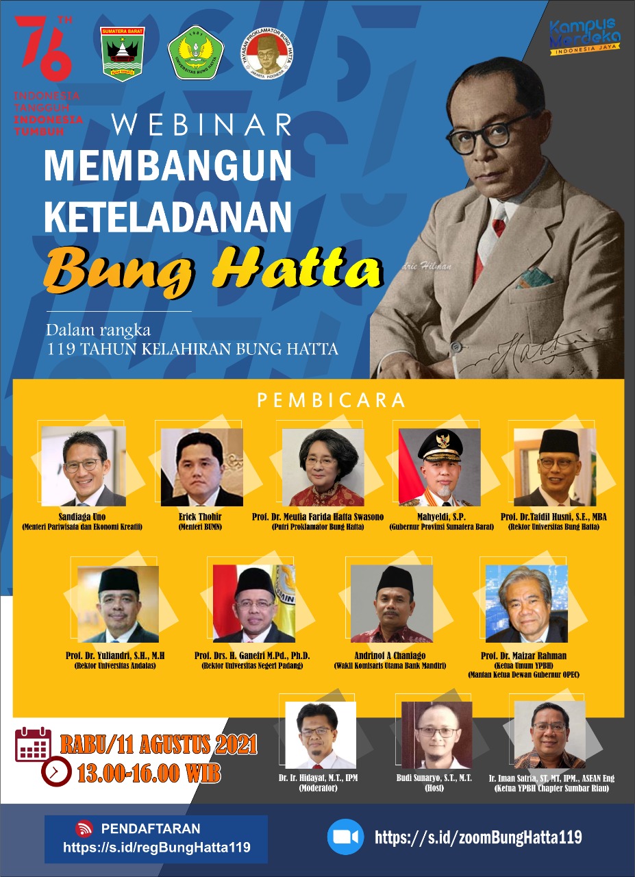 119 Tahun Proklamator Bung Hatta: Sandiaga Uno dan Erick Thohir Hadir untuk Mahasiswa Universitas Bung Hatta