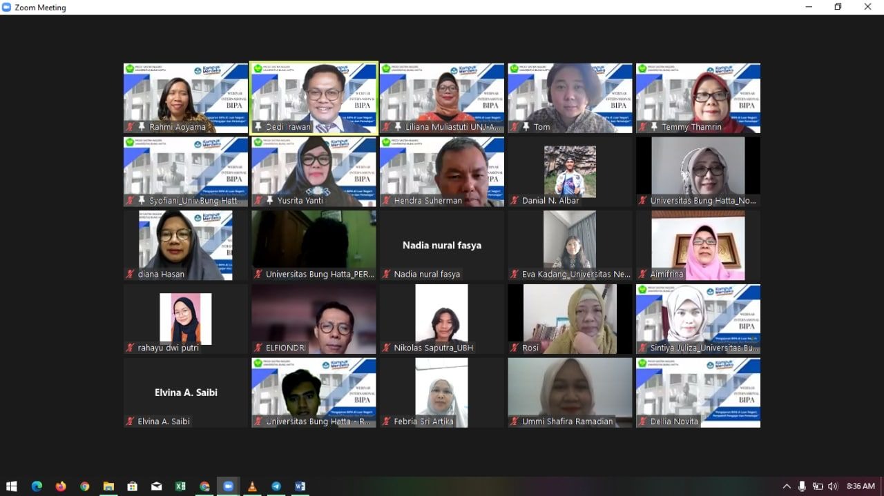 Prodi Sastra Inggris UBH Sukses Gelar Webinar Internasional BIPA