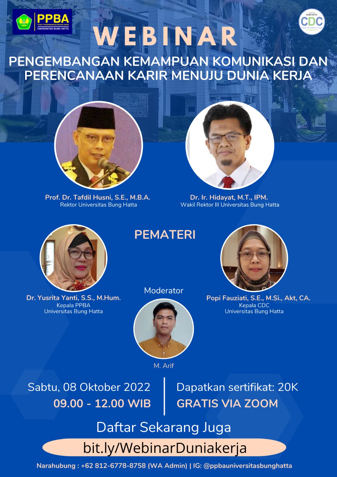 Webinar Pengembangan Kemampuan Komunikasi dan Perencanaan Karier