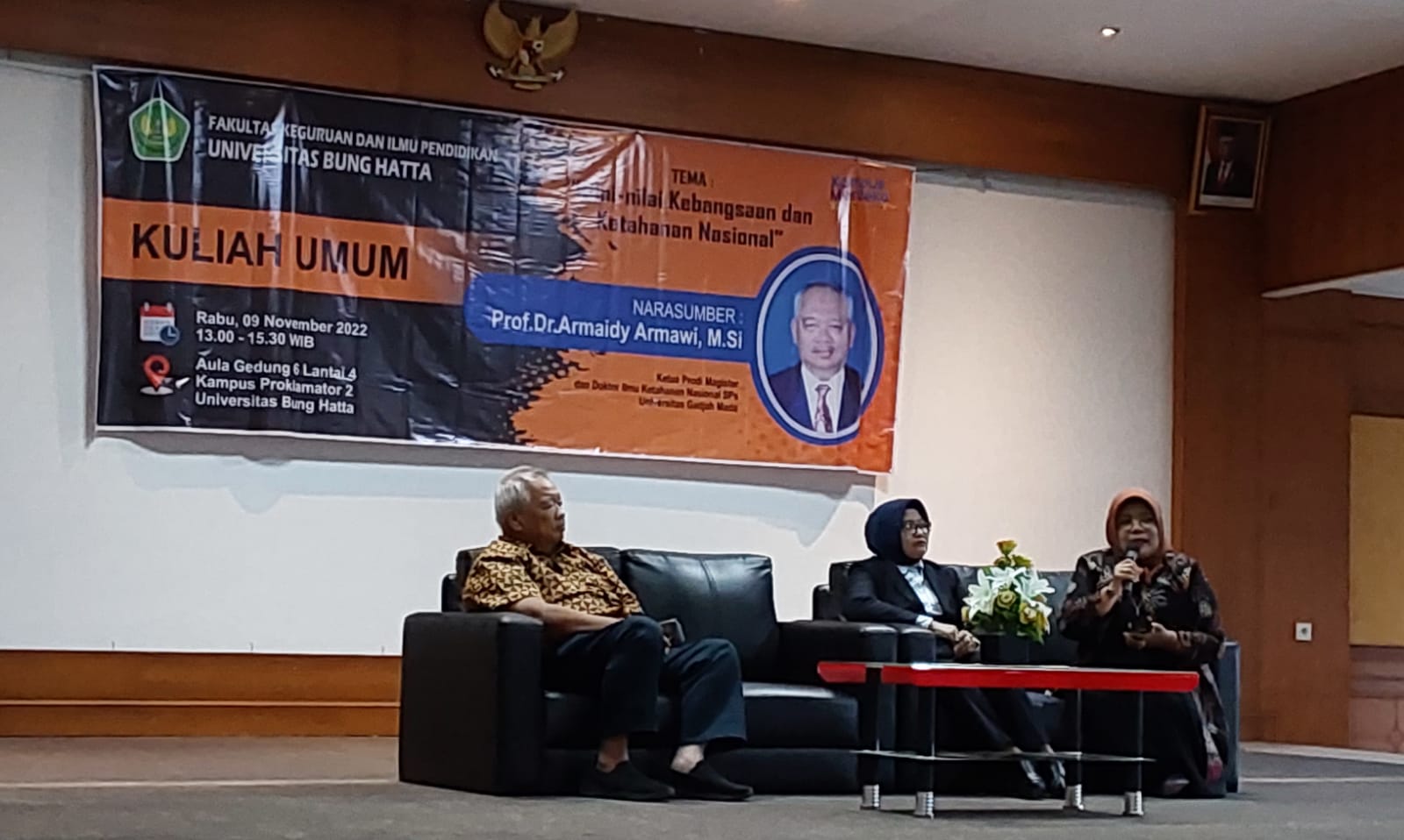 Mahasiswa FKIP Ikuti Kuliah Umum Nilai-nilai Kebangsaan dan Ketahanan Nasional