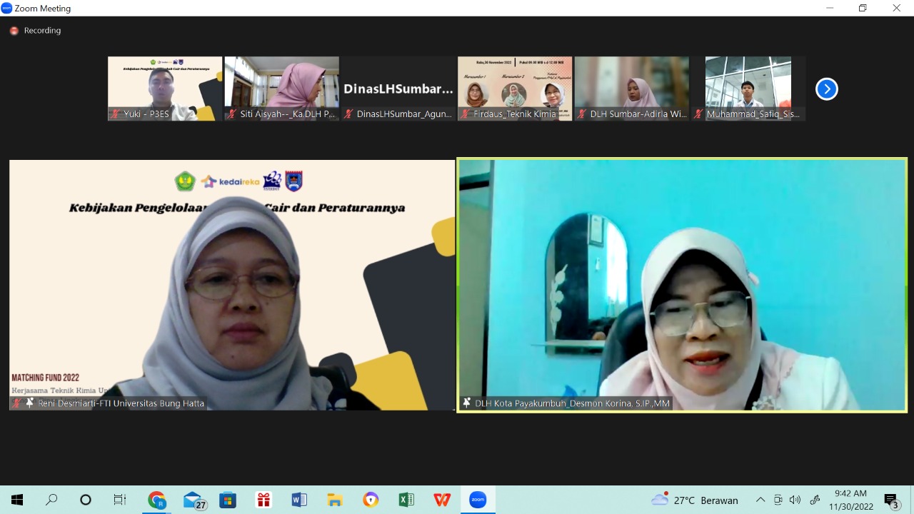 Peduli IKM, Teknik Kimia Universitas Bung Hatta Adakan FGD tentang IPAL