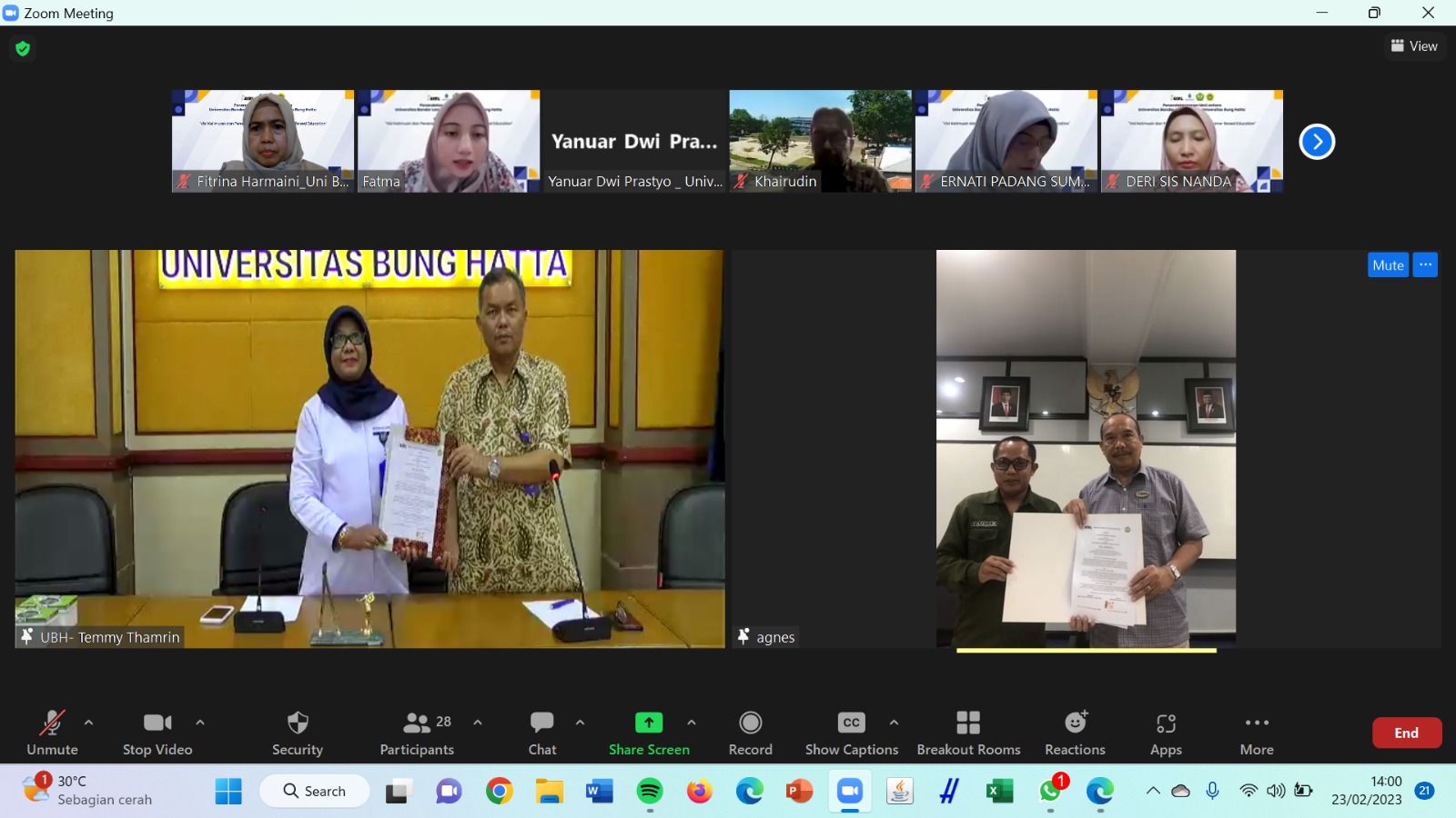 Universitas Bung Hatta Jalin Kerja Sama dengan Universitas Bandar Lampung