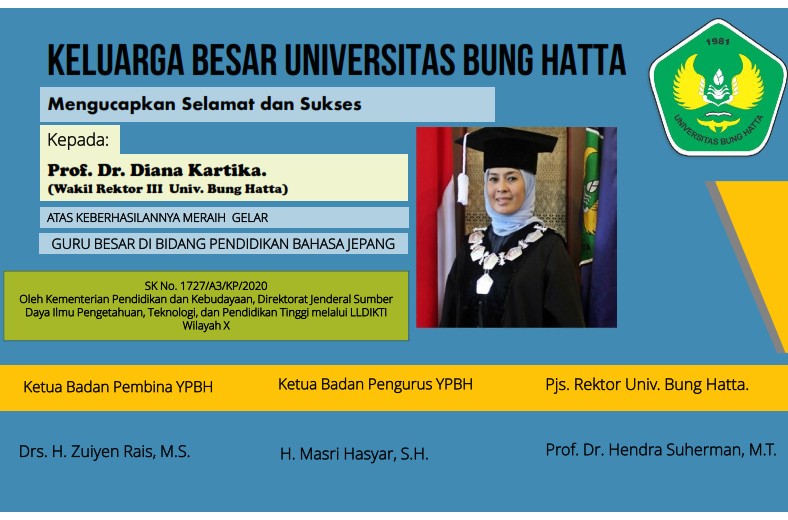Selamat dan Sukses atas Diraihnya Gelar Guru Besar kepada Prof. Dr. Diana Kartika