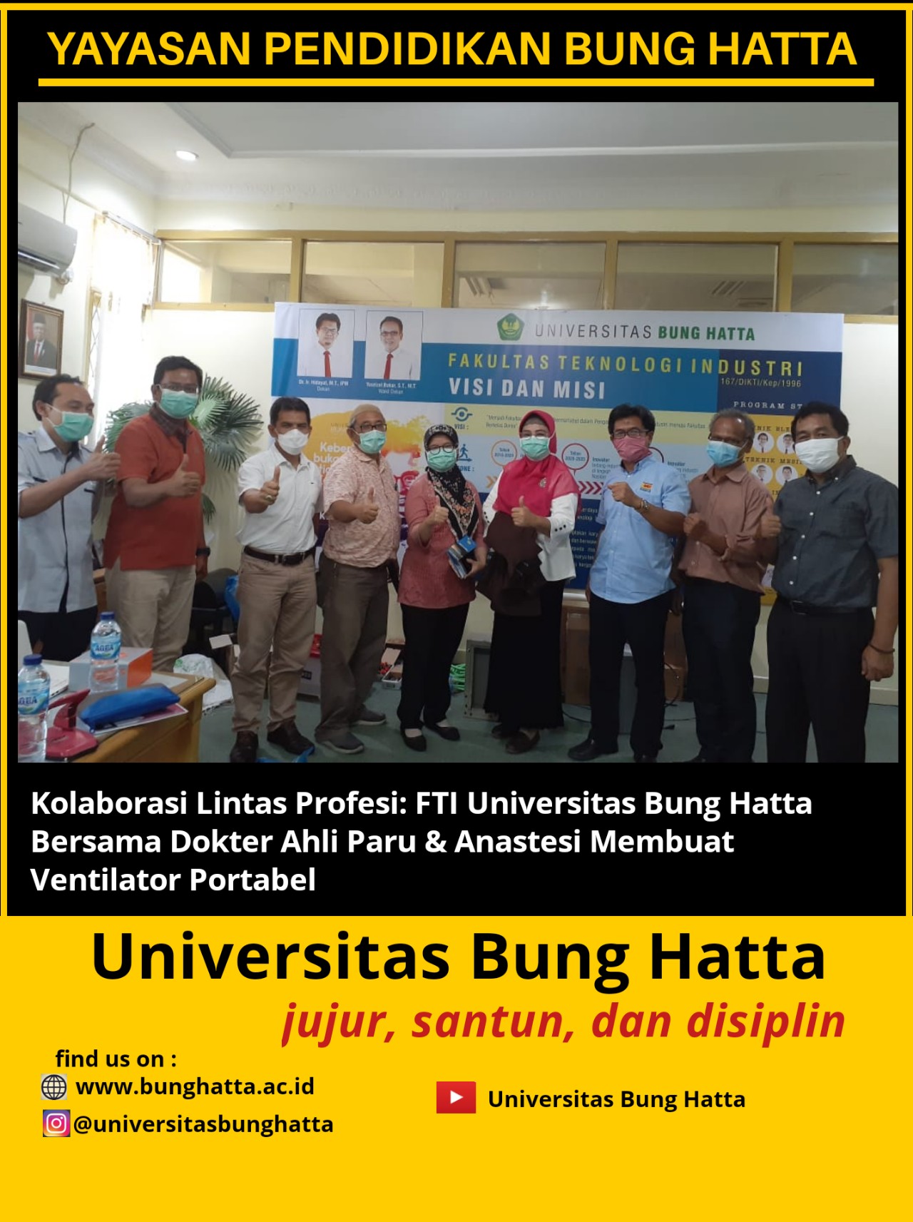 Kolaborasi Lintas Profesi: FTI Universitas Bung Hatta Bersama Dokter Ahli Paru & Anastesi Membuat Ventilator Portabel