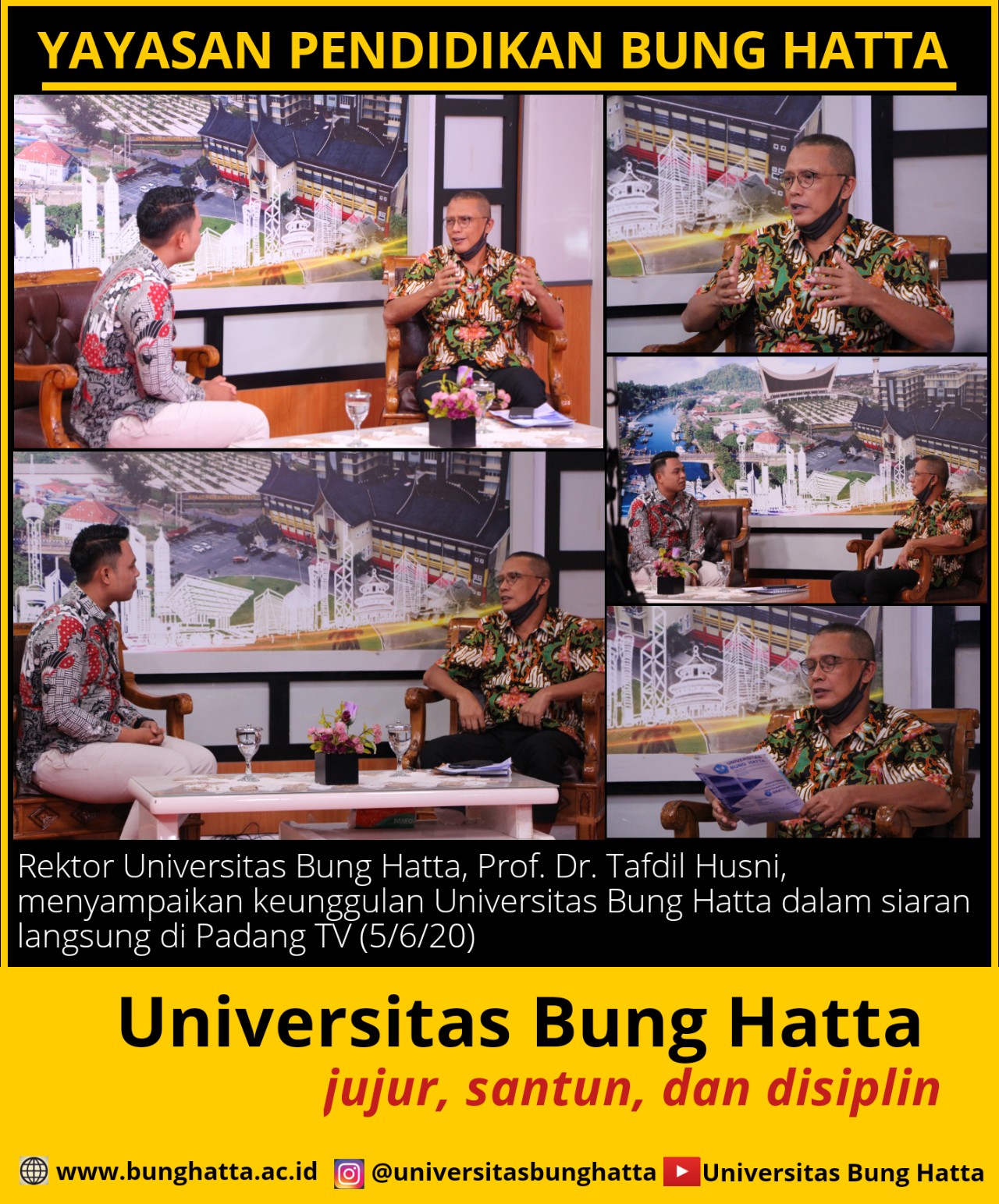 Rektor Universitas Bung Hatta Live di Padang TV