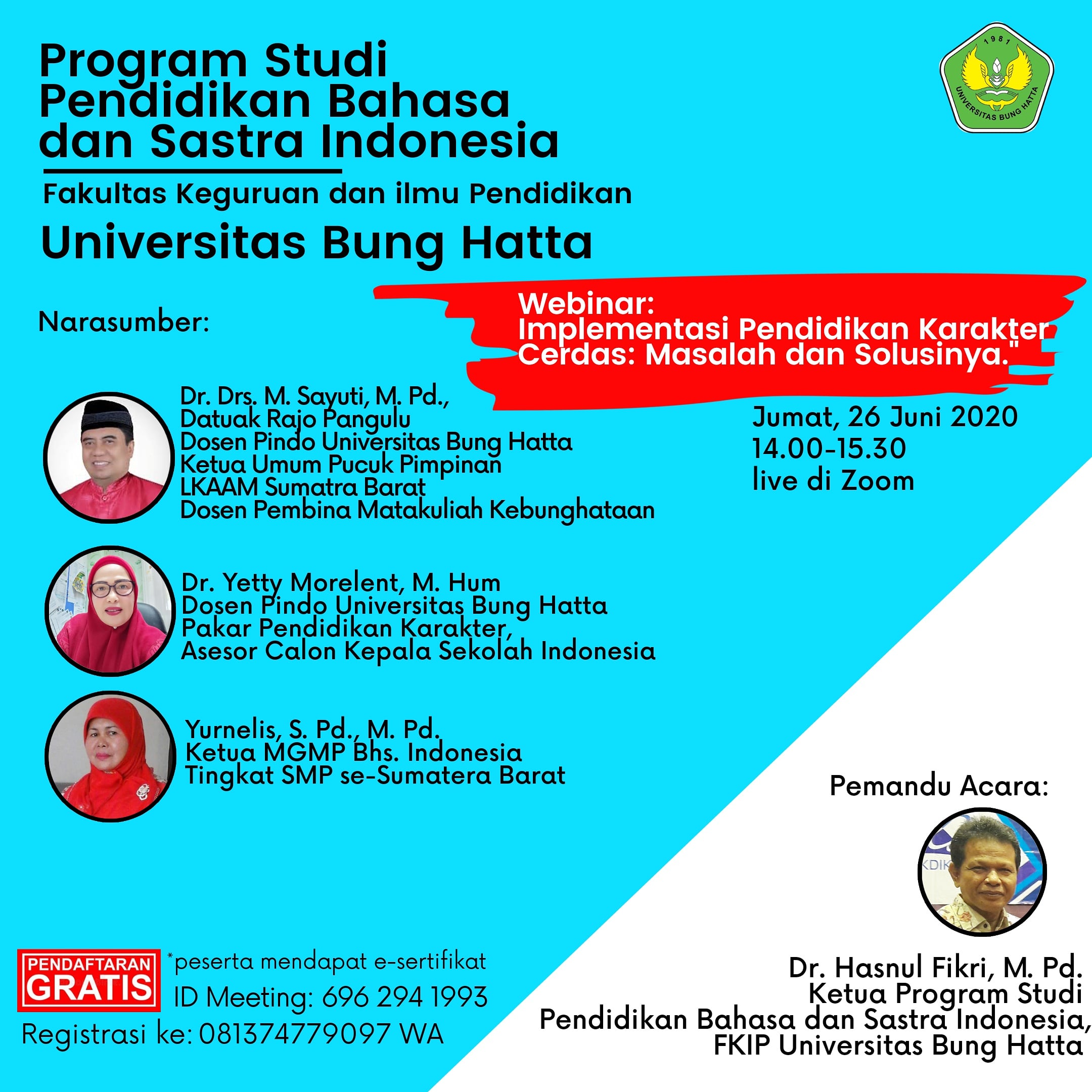 Webinar Program Studi Pendidikan Bahasa dan Sastra Indonesia