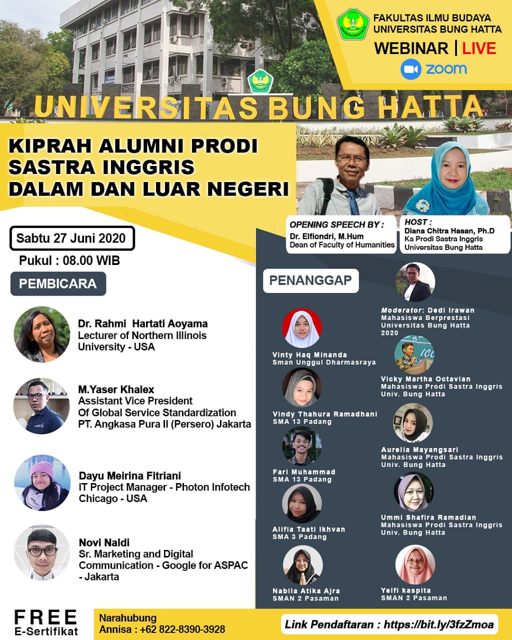 Webinar Sastra Inggris Fakultas Ilmu Budaya Universitas Bung Hatta