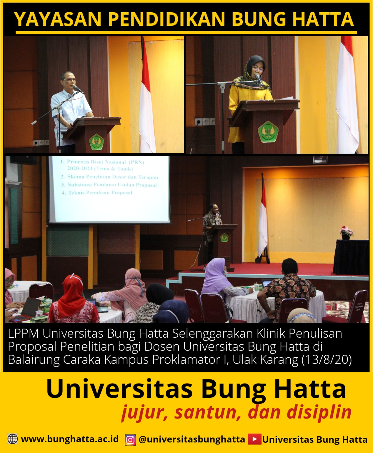 LPPM Universitas Bung Hatta Selenggarakan Klinik Penulisan Proposal Dosen