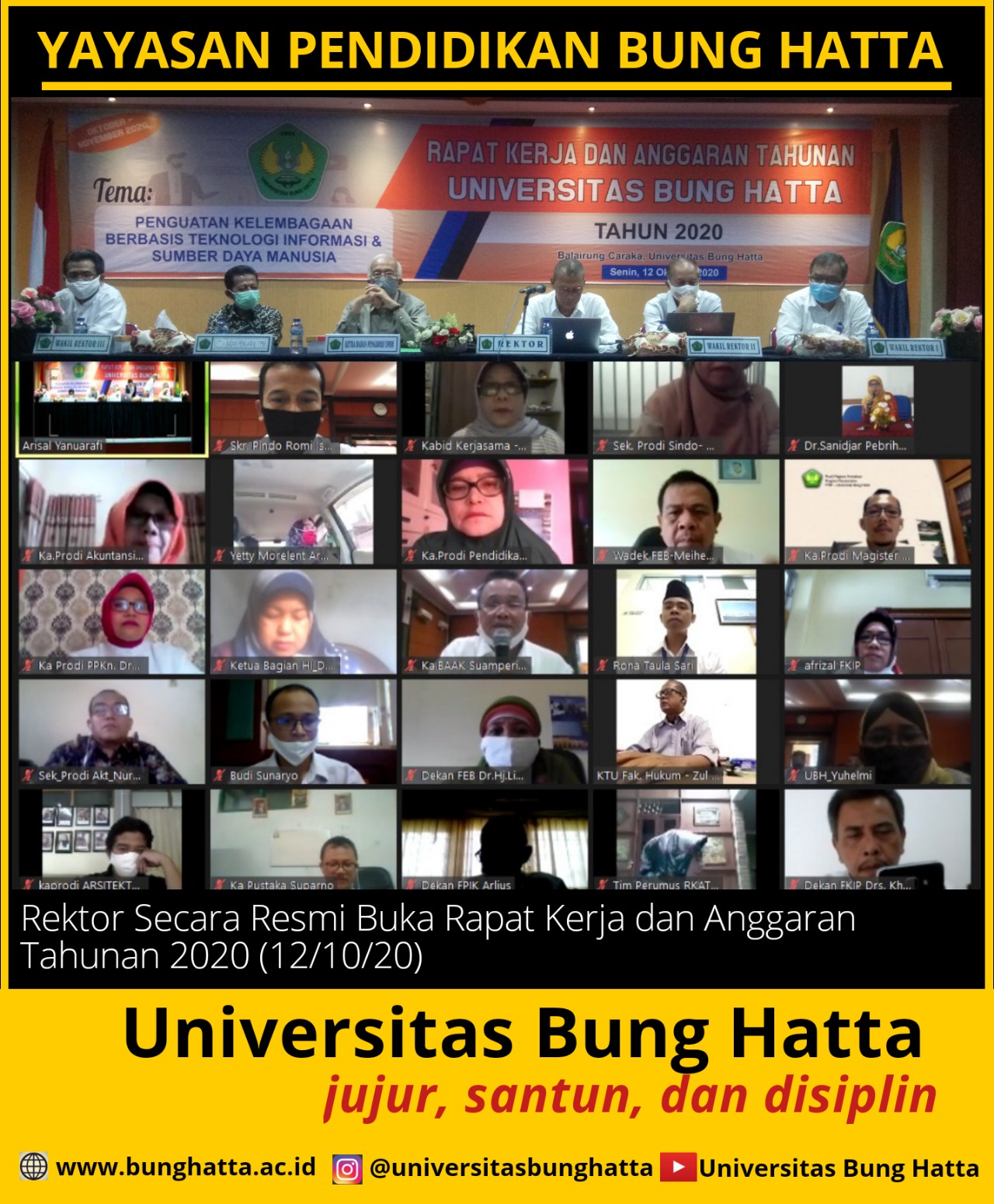 Rektor Secara Resmi Buka Rapat Kerja dan Anggaran Tahunan 2020