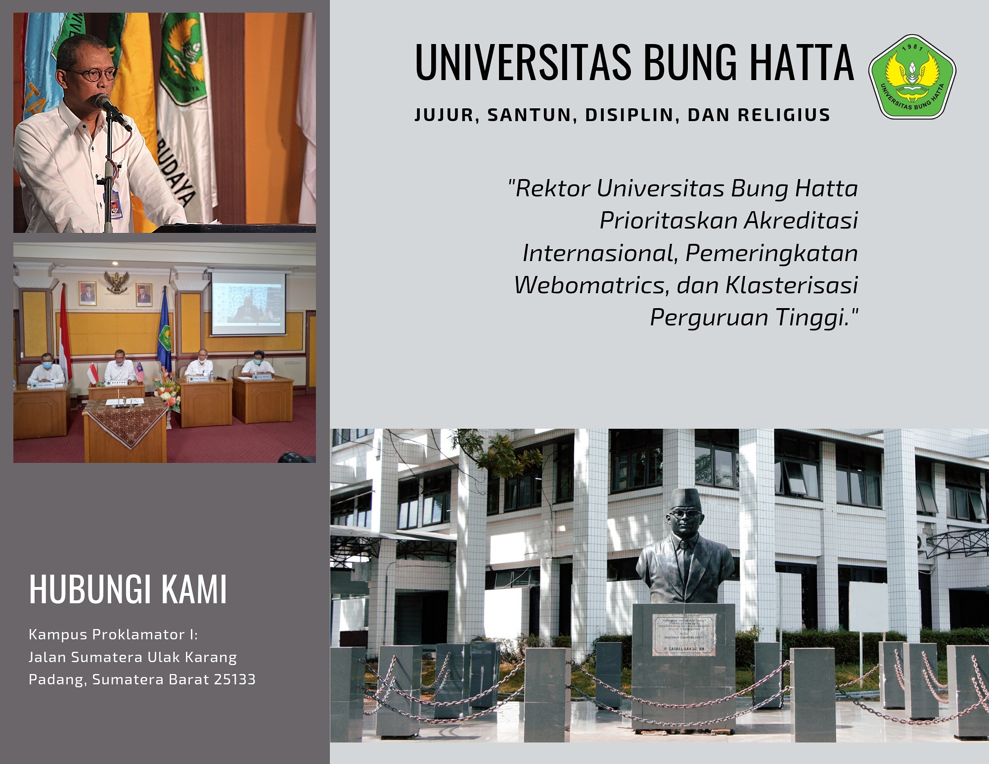 Rektor Universitas Bung Hatta Targetkan Akreditasi Internasional, Pemeringkatan Webomatrics, dan Klasterisasi Perguruan Tinggi