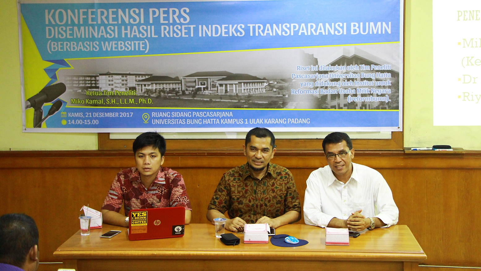 Dosen Pascasarjana Universitas Bung Hatta Teliti Indeks Transpransi BUMN Berbasis Website