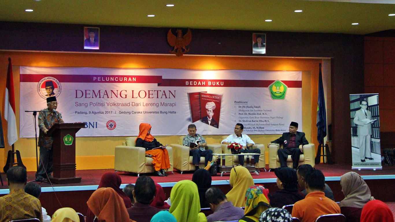 Buku Demang Loetan Dibedah di Universitas Bung Hatta