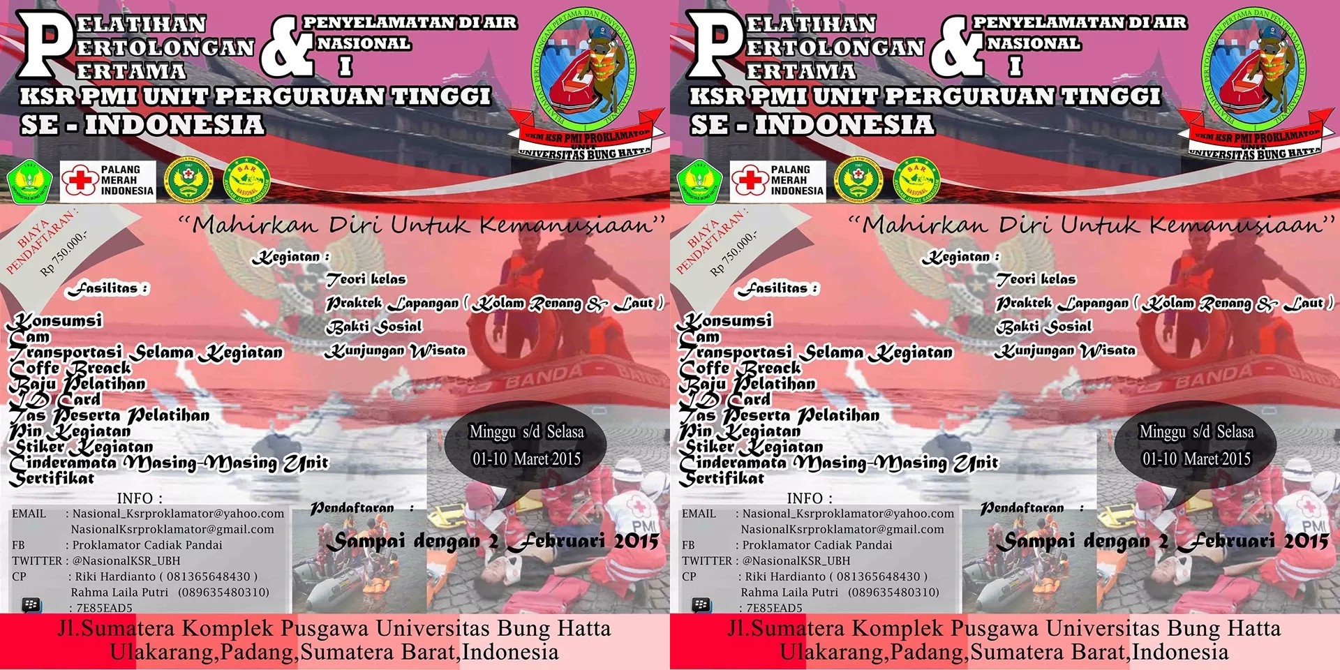 KSR-PMI Prokamator Akan gelar Pelatihan SAR Air Nasional