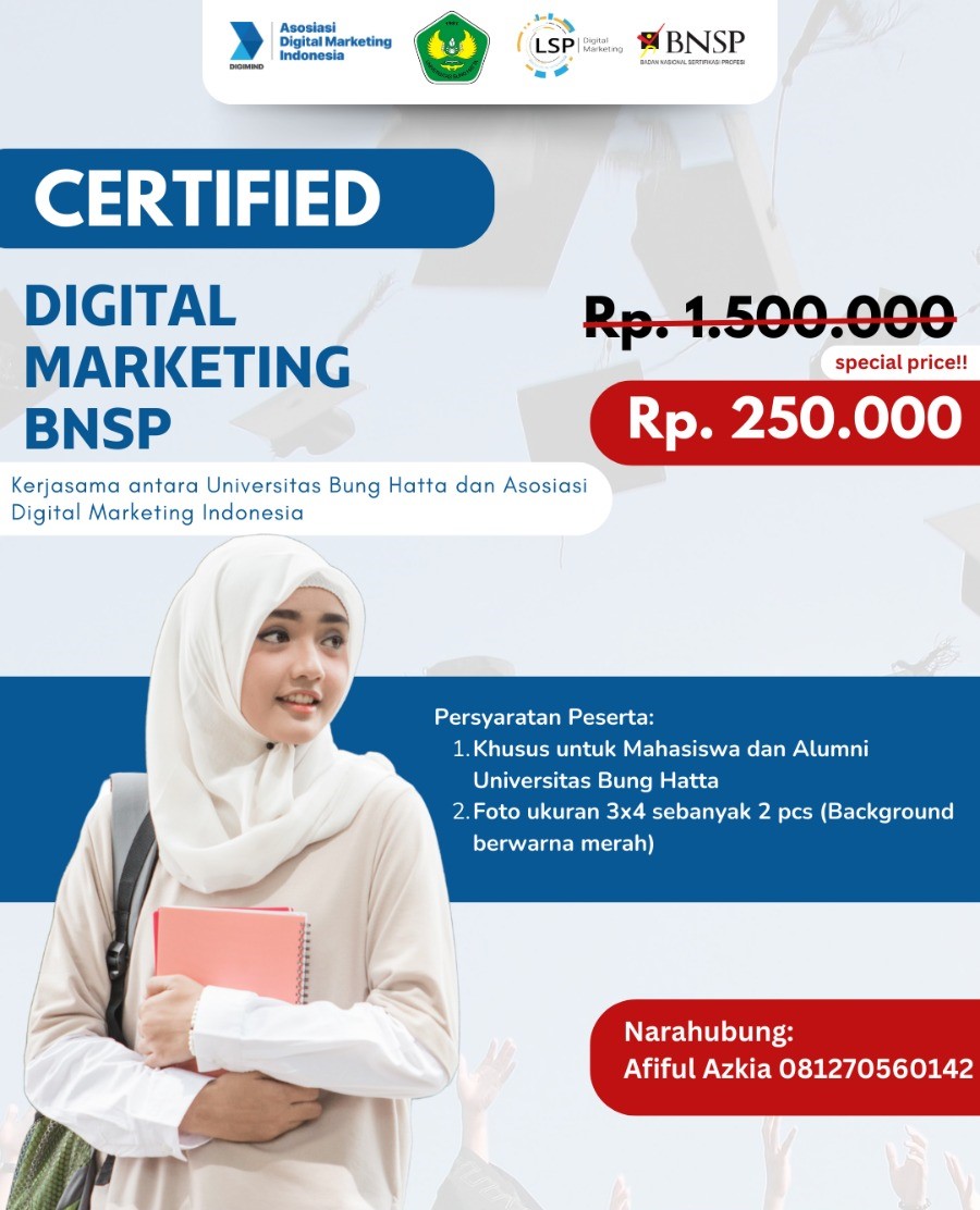 LSP Universitas Bung Hatta Gelar Uji Kompetensi Skema Digital Marketing